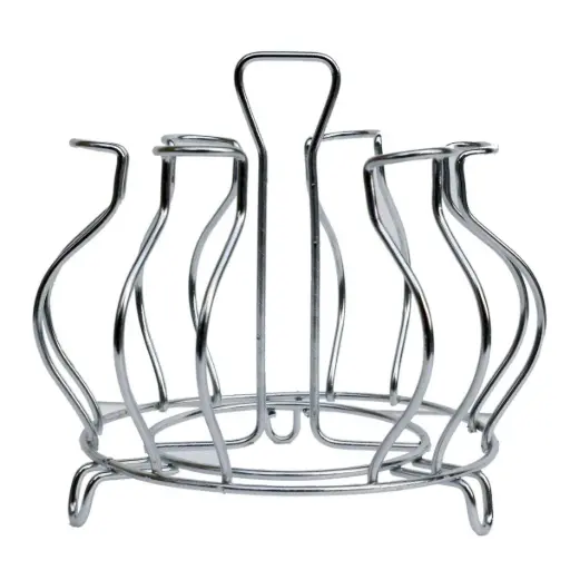 Jainex Stainless Steel Glass Stand/Mug Holder/Glass Holder for Kitchen/Dining Table (Chrome)